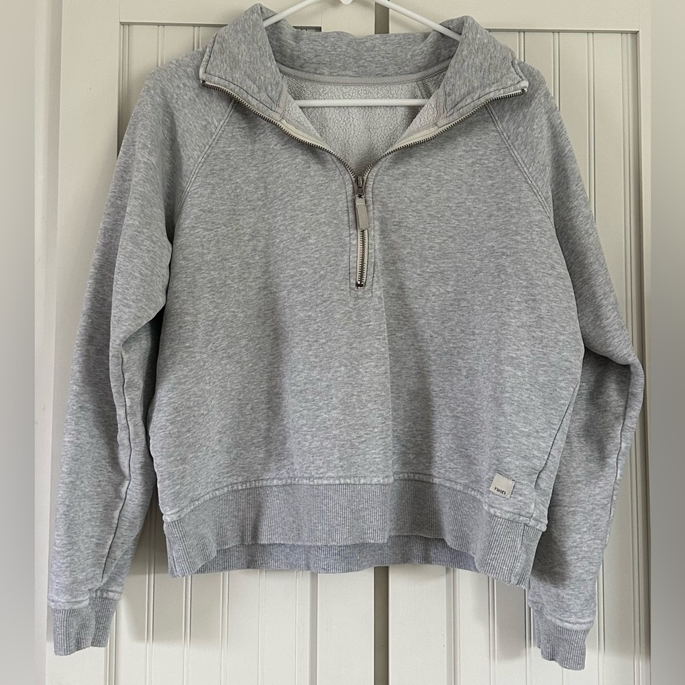 Vuori Heather Gray Quarter-Zip Sweatshirt